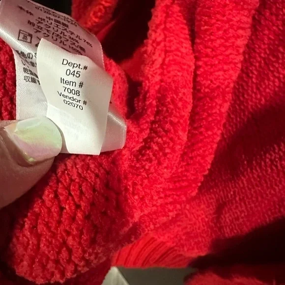 Eddie Bauer Lounge Womens Cardigan Sweater S Red Long Chunky oversized Holiday - Picture 8 of 8